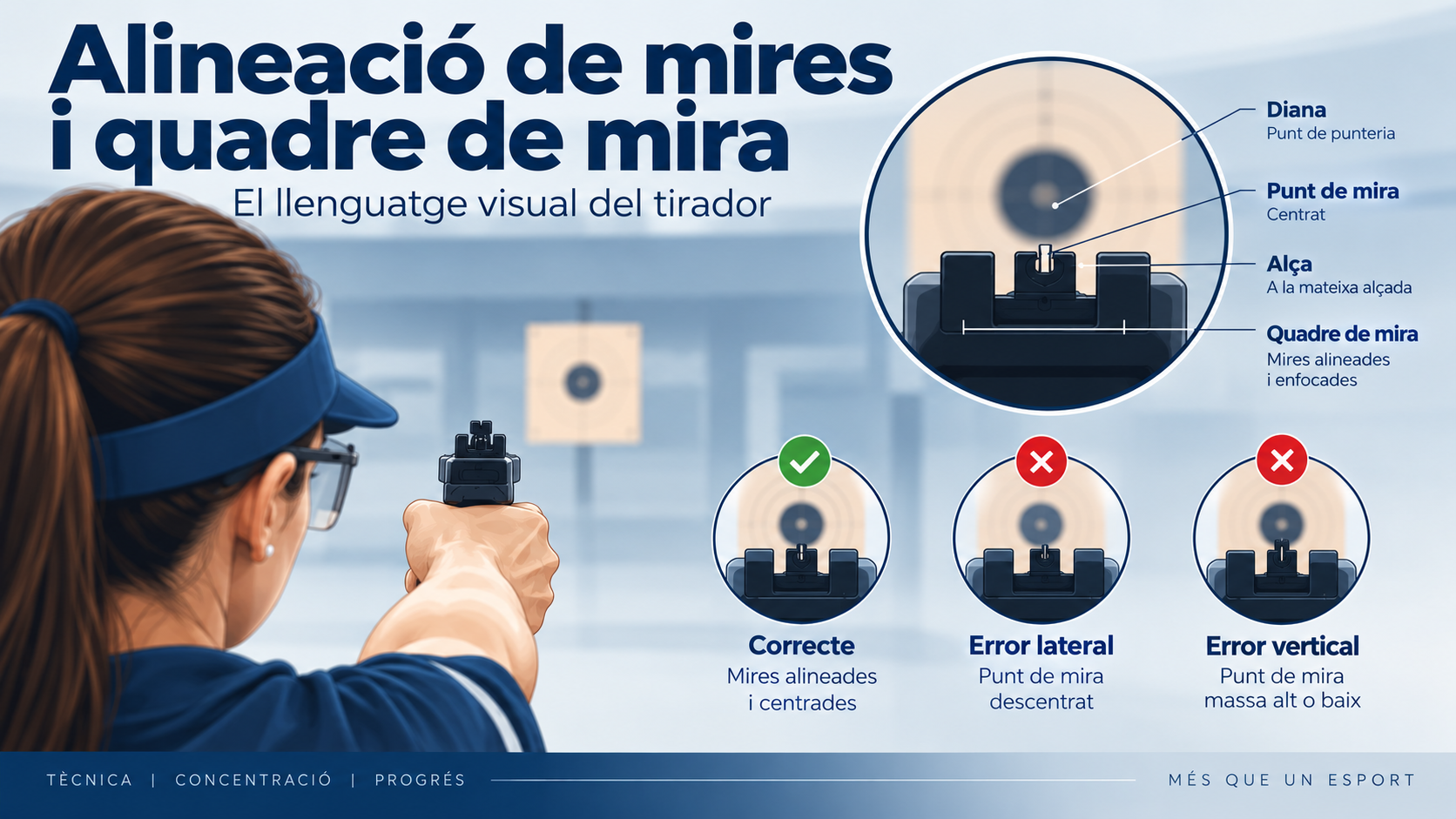Alineació de mires i cuadre de mira: el llenguatge visual del tirador