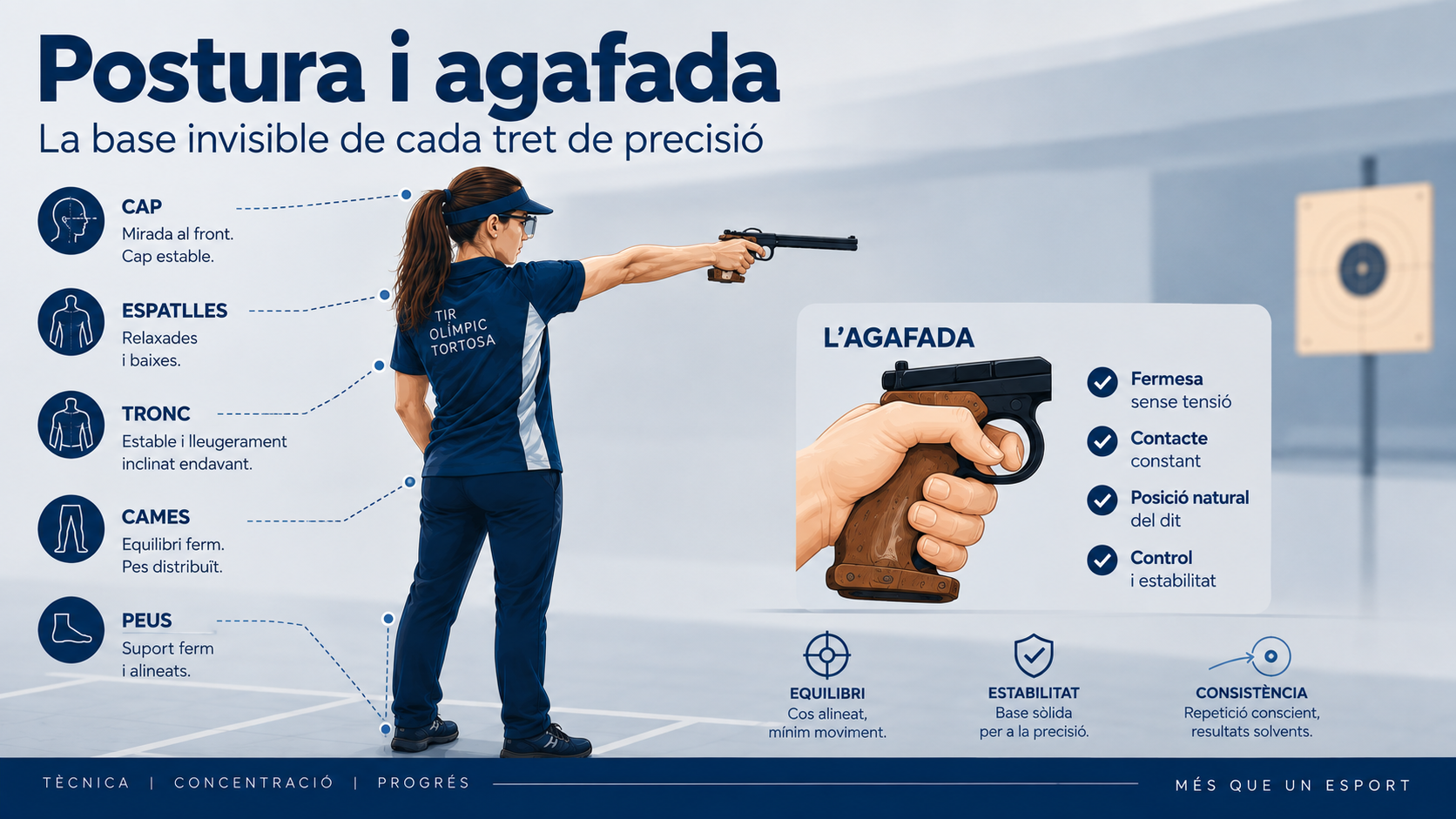 L’agafada en detall: el triangle de pressió que sosté la pistola
